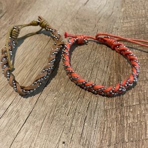 2 bracelet leather with metal